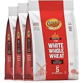 Shibolim Stone Ground White Whole Wheat Flour, 240oz (3x5lb Bags =15 Pounds) | Triple Sifted Flour | 100% Whole Grain | Certified Kosher