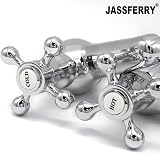 JASSFERRY Victorian Basin Taps Pair 1/4 Turn Hot Cold Chrome 1/2" view 7