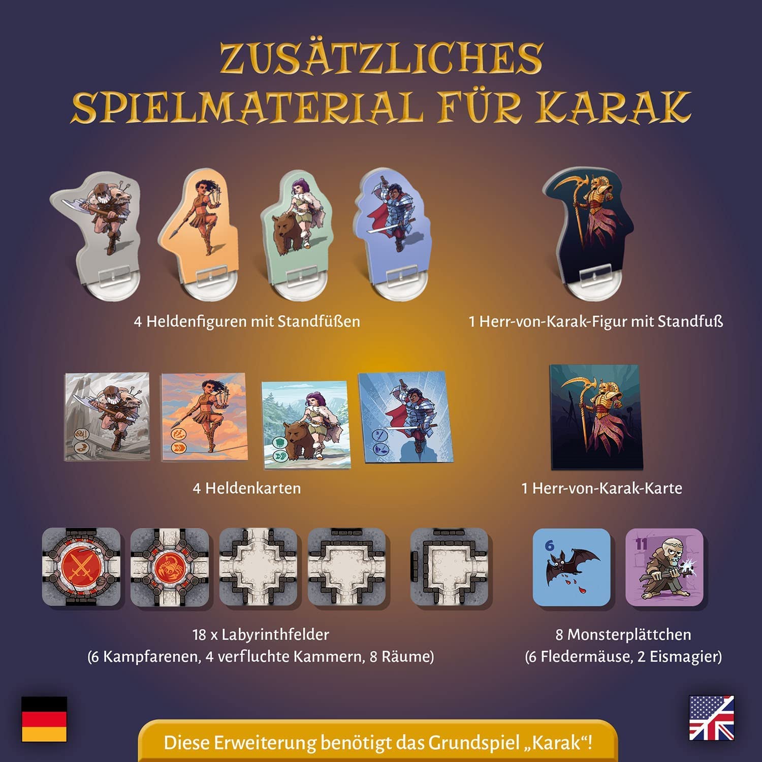 KOSMOS 683252 Karak - Regent - Erweiterung zum Basisspiel Karak, spannendes Kinderspiel ab 7 Jahre für 2-5 Personen, Fantasy Abenteuer Brettspiel, mit Würfeln, deutsche Anleitung, Gesellschaftsspiel 2