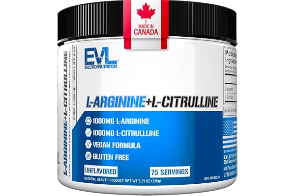 L-Arginine & L-Citrulline Powder | 2000mg per scoop | Nitric Oxide & Workout Support | 1000mg L-Citrulline + 1000mg L Arginin