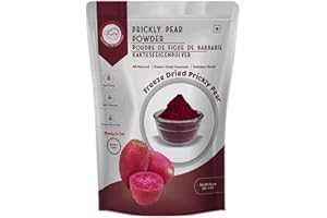 FzyEzy Healthy Premium Freeze Dried Prickly Pear Cactus Powder for Kids and Adults | GMO Free & No Add Sugars/Preservatives/Artificial Flavors/Color | Pantry Groceries Perfect for Camping Vegan Healthy & Survival Travel Friendly Ready to Mix Powder in Your Favorite Recipes/Curry/Cakes/Smoothies/Yogurt/Flavored Tea/Juice/Chocolate/Culinary Creation for Kids & Adults (Prickly Pear Powder | 50 gm)