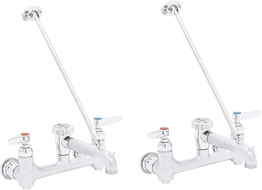 T S Brass B 0665 Bstr Service Sink Faucet 8 Wall Mount With