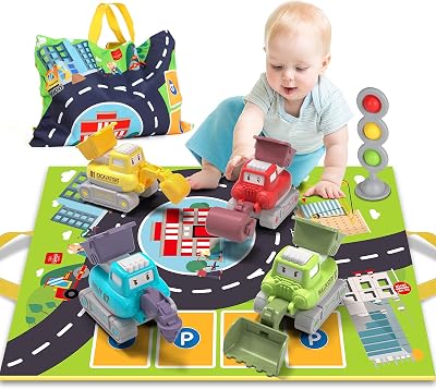 Lehoo Castle 6-in-1 Construction Toy Car Set Digger Bulldozer Rollers for
