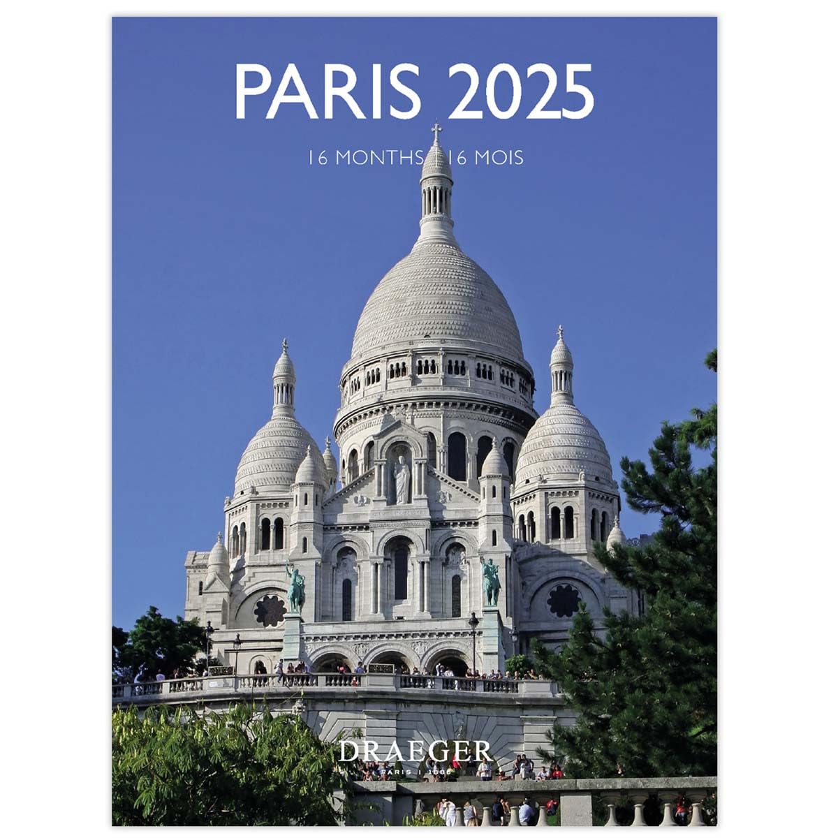 DRAEGER PARIS 1886 - Small Wall Calendar 14x18cm 2025 - September 2024 to December 2025-12 Themed Photos - 7 Languages - Elegant Design - High Quality Paper - Organization & Decoration