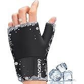 ONLYCARE Wrist Ice Pack Wrap, Soft Gel Ice Pack for Hot & Cold Hand Therapy, Thumb Freeze Sleeve for Hand Injuries, Achilles Tendonitis, Tenosynovitis, Surgery