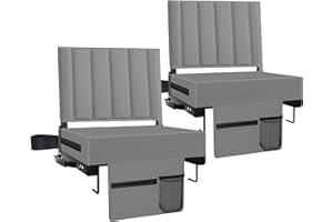 Aliphon Stadium Seat for Bleachers with Back Support and Cushion, Bleacher Seats with Shoulder Strap and Cup Holder, Padded Portable Folding Comfort Stadium Chair, for Sports Events, Grey (2pcs)