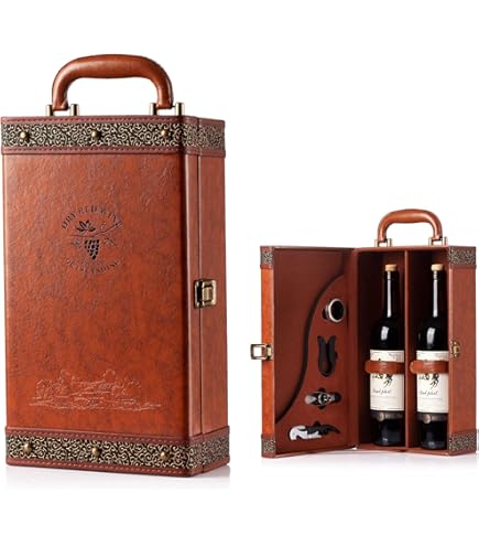 Amazon.com: Chateau Old World Wooden Wine Box by Twine, maroon - 2
