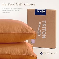 Triton Linen 100% Linen Pillow Cases Standard Size