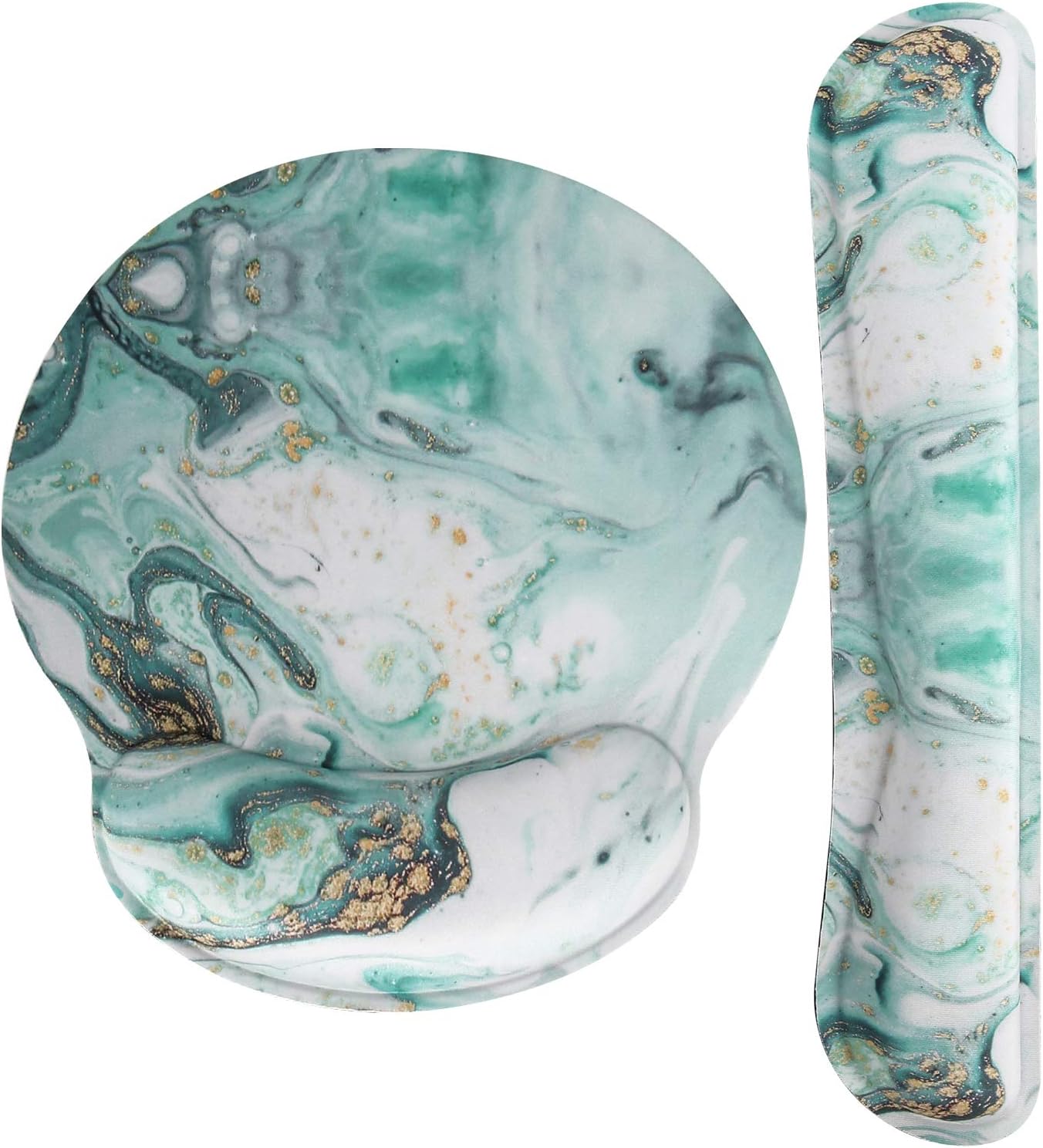 Amazon リストレスト Atic マウスパッド リストレスト一体型 低反発 キーボードクッション 手首サポート 手腕クッション 腕置き 固定 滑り止め付き 腕の疲労を緩解 腱鞘炎対策 手触り良い リストレストクッションセット 快適な作業に Marble Green Atic