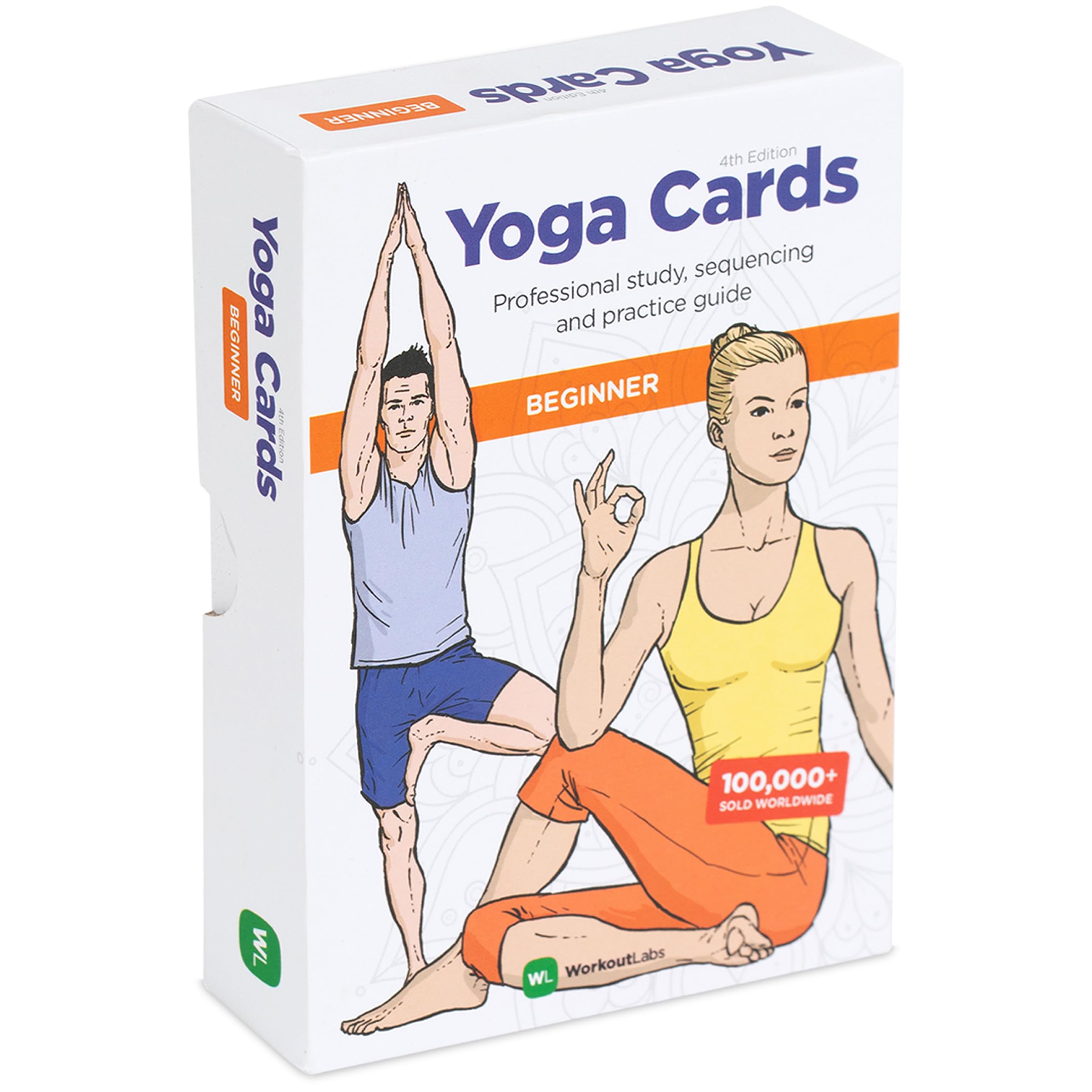 WorkoutLabs YOGA CARDS - Beginners: Professional Visual Study, Class Sequencing & Practice Guide with Essential Poses, Breathing Exercises & Meditation - Yoga Flash Cards/Yoga Deck with Sanskrit
