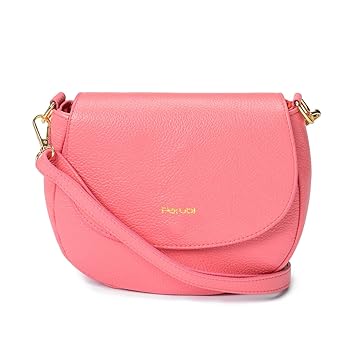 Damen Umhängetasche, Echtes Leder Dollar Grant, Made in Italy, Frida-Muster, Kleine mittlere halbmondförmige Handtasche und e
