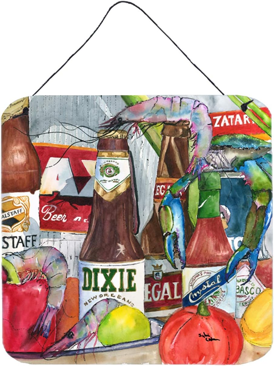 Caroline's Treasures 1017-2DS66 New Orleans Beers and Spices Aluminium Metal Wall or Door Hanging Prints 1017, 6x6, Multicolor