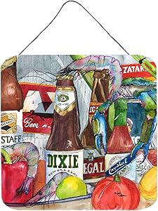 Caroline's Treasures 1017-2DS66 New Orleans Beers and Spices Aluminium Metal Wall or Door Hanging Prints 1017, 6x6, Multicolor