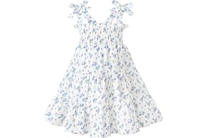 HAPPYMA Toddler Girl Summer Dress Boho Floral Sleeveless Dresses Girls Beach Princess Sundress Baby Outfits