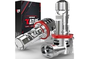 H11 LED Headlight Bulbs, KATUR Upgraded 800% Ultra Brightness 30000LM 6000K Xenon White Real 1:1 Mini Size Plug and Play H8 H