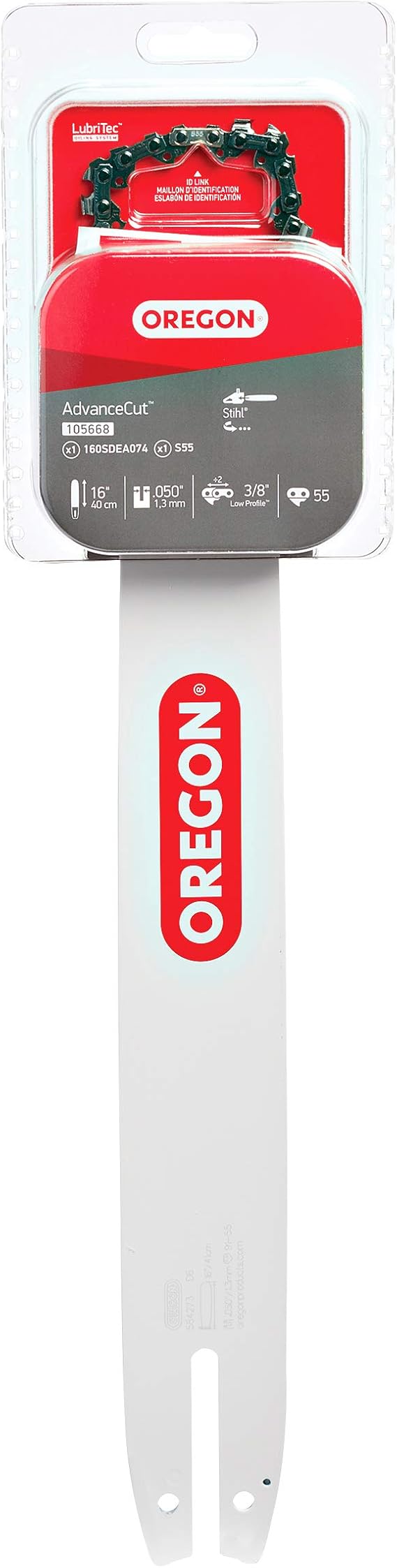 Amazon Com Oregon Advancecut S55 16 In Chain And Guide Bar Combo Fits Stihl Chainsaws Gray Garden Outdoor