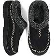 Zigzagger Men's Slip On Moccasin Slippers, Indoor/Outdoor Warm Fuzzy Comfy House Shoes, Fluffy Wide Loafer Slippers