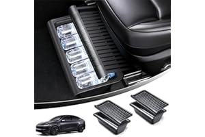 Abystar Upgraded Under seat Storage Tray with Lid for Tesla Model Y Juniper 2026, Hidden Under-Seat Organizer Box, Anti-Slip & Dustproof Design, Large-Capacity Interior Storage Accessories