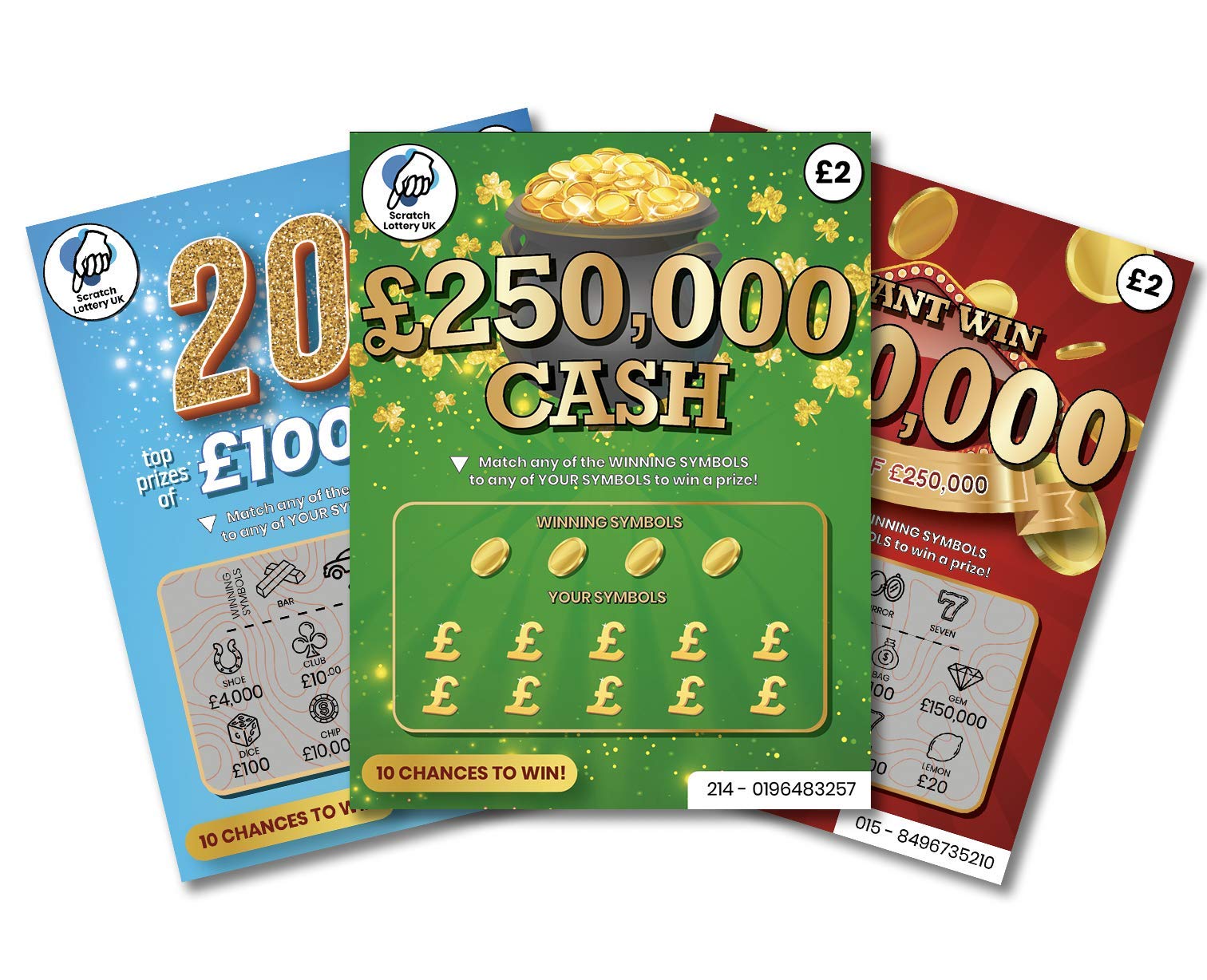 Pinelands Winning Joke Scratch Card Fake Lottery Ticket Each Card Appears to Win Thousands (Multipack x 3)