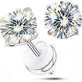 VOJO G23 Titanium Moissanite Stud Earrings, Hypoallergenic Earrings for Women & Men