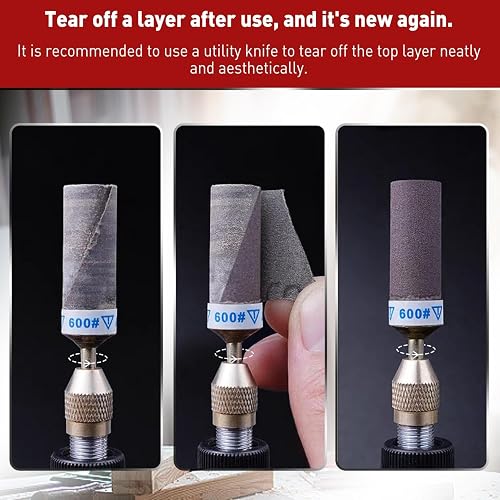 25Pcs Sanding Drums Sandpaper Sticks Set With 1/8" 3mm  Shank For Dremel Rotary Tool 180 240 600 1000 1500 2000 Grits Different Meet More Needs For Metal Rust Removal Jade Polishing Stone Grinding