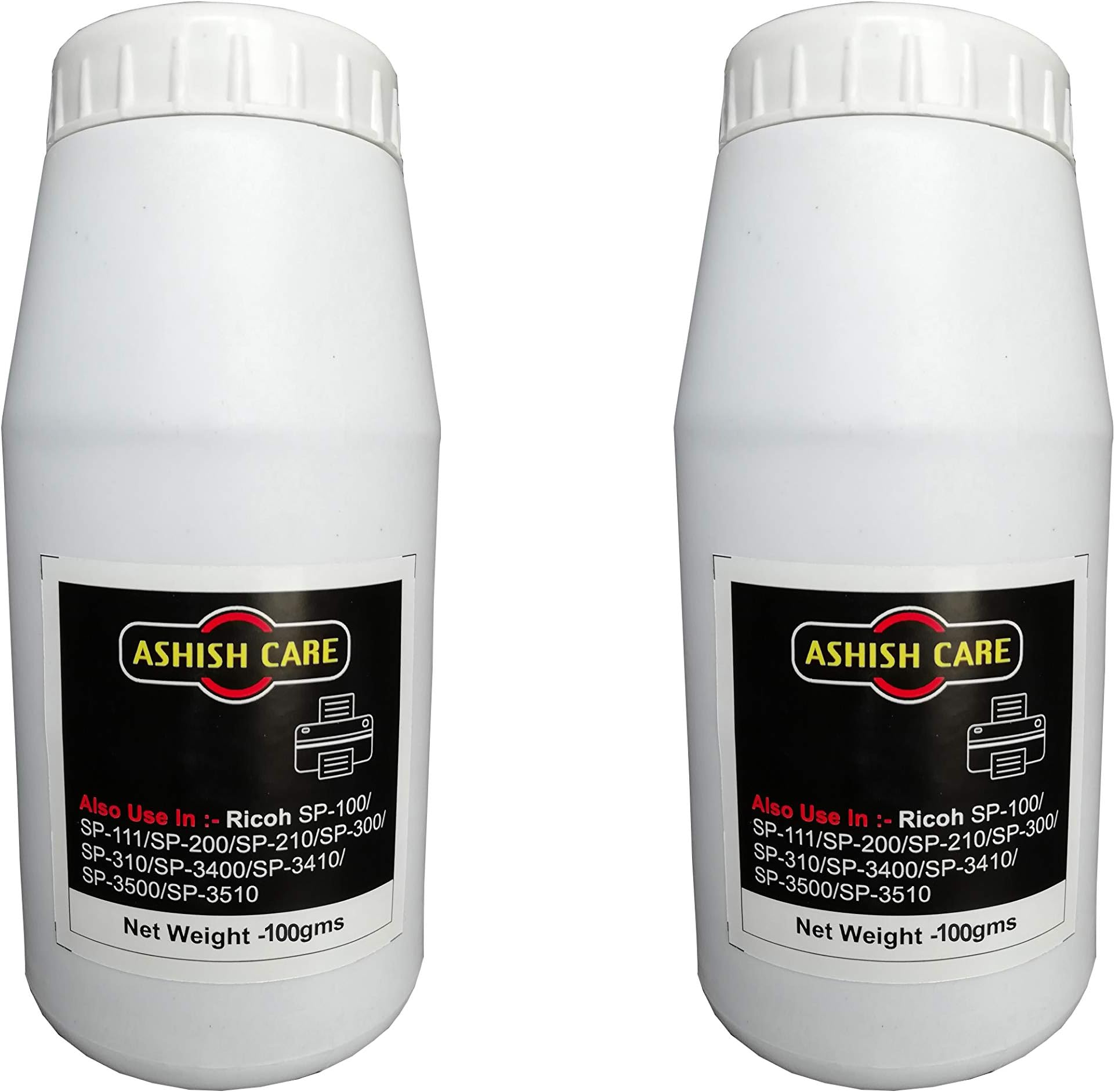 Ashish Cartridge Toner Refill Powder 100g Pack of 2 for Ricoh Laser Printer SP100, SP200, SP300, SP310, SP3400, SP3410, SP3500, SP3510 - Black