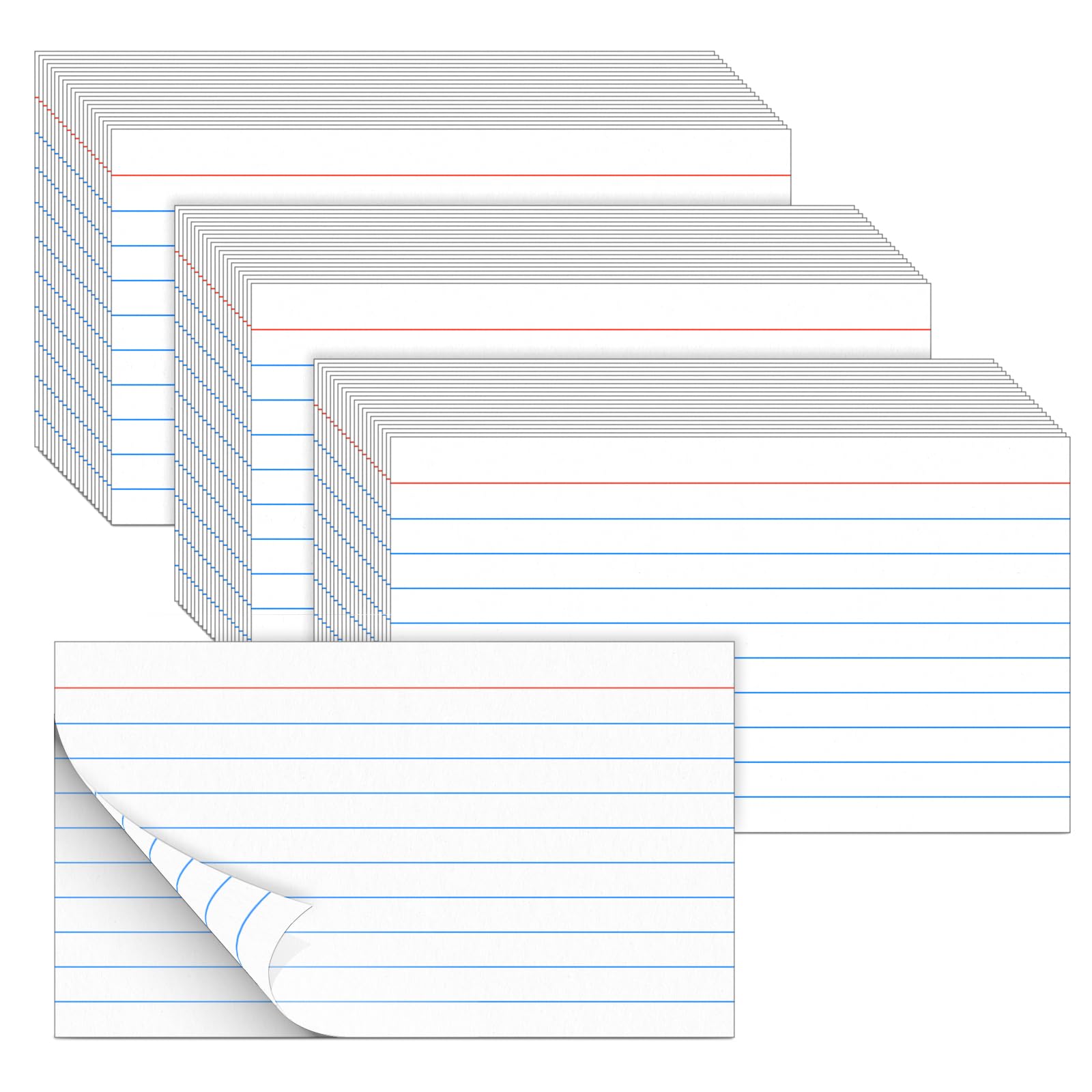 Photo 1 of BIGNC Index Cards 3x5, 320 Pack Ruled Flash Cards, Note Cards 3x5 Lined, Flash Cards for Studying Note Taking and To Do List Double Side Lined, White