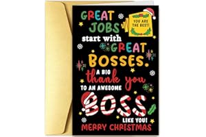 Goroar Funny Christmas Card for Boss, Boss Christmas Card from Staff Employee, Xmas Cards for Leader Manager