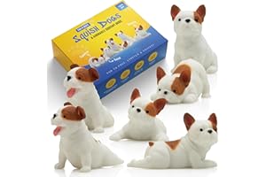 FUN N DOPE Dog Squishy Toys for Kids Set of 6 - Small Squishies for Kids, Cute Fidget Toys Stress Balls for Adults, Gifts for Dog Lovers, Stress Relief Toys Dog Toys for Kids, Sensory Toys for Autistic Children