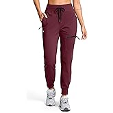 G Gradual Women's Fleece Lined Joggers Hiking Pants 4 Zipper Pockets High Waisted Water Resistant Winter Running Sweatpants