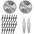 Weed Wacker Blade, 0.6" Weed Eater Replacement Blades, with 2 Saw Blades, 2 Metal Blades, 20 Nylon Blade, Trimmer Blades for 