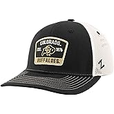 ZHATS Standard NCAA Officially Licensed Trucker Hat Dakota Switchback Patch Black White, One Size
