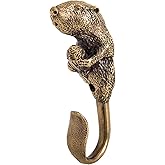 TUTURA LUTSS Beaver Decorative Hanging Brass Metal Wall Hook. Handmade. for Living Room Bathroom Badroom Kids Room. Rack Hangers. Home Interior Design