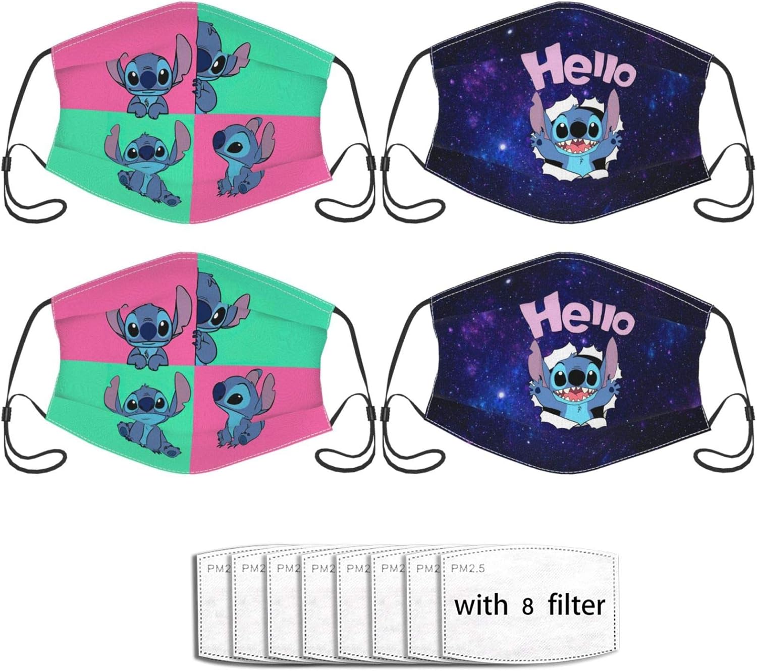 Amazon.com: Lilo Stitch Face Mask Kids Adult Reusable Comfortable ...