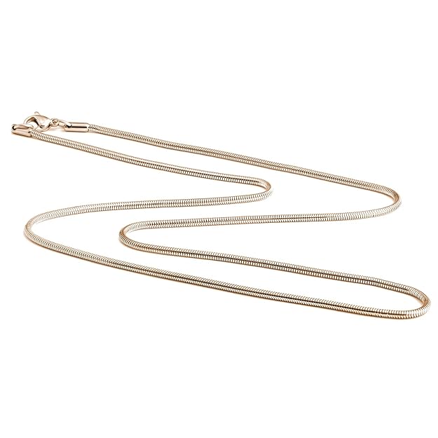 König Design Schlangenkette 0,9mm / 2mm / 3,2mm Herren Damen Edelstahlkette Halskette Gold Silber Rose Gold 30-70 cm