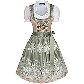 Scarlet Darkness Women Oktoberfest Dress 3 Pcs Carnival Costumes Bavarian Dirndl Dress