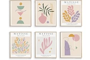 InSimSea Matisse Wall Art Exhibition 11x14in Poster & Prints, Abstract Art Prints UNFRAMED, Boho Wall Posters for Room Aesthetic, Set of 6