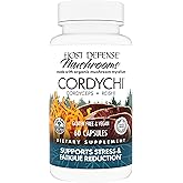 Host Defense CordyChi Capsules - Energy & Immune Support Supplement - Cordyceps & Reishi Mushroom Supplement for Relaxation & Respiratory Support - Aids Against Tiredness - 60 Capsules (30 Servings)*