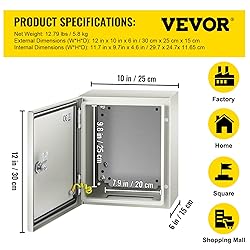 VEVOR NEMA Steel Enclosure, 12 x 10 x 6'' NEMA 4X