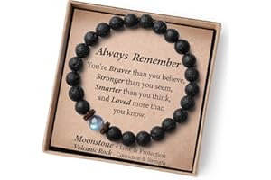 THEMEROL Christmas Stocking Stuffers for Kids/Teen Boys/Men-Love/Strength-Handmade Gemstone Bracelets with Inspiratioanl Card