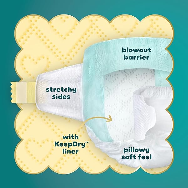 PAMPERS SWADDLERS DIAPERS, SIZE 1 (8-14 LBS), 32 COUNT, ABSORBENT, KEEPS BABY DRY AND COMFORTABLE, SKIN SAFE DISPOSABLE BABY DIAPER (PACKAGING MAY VARY)