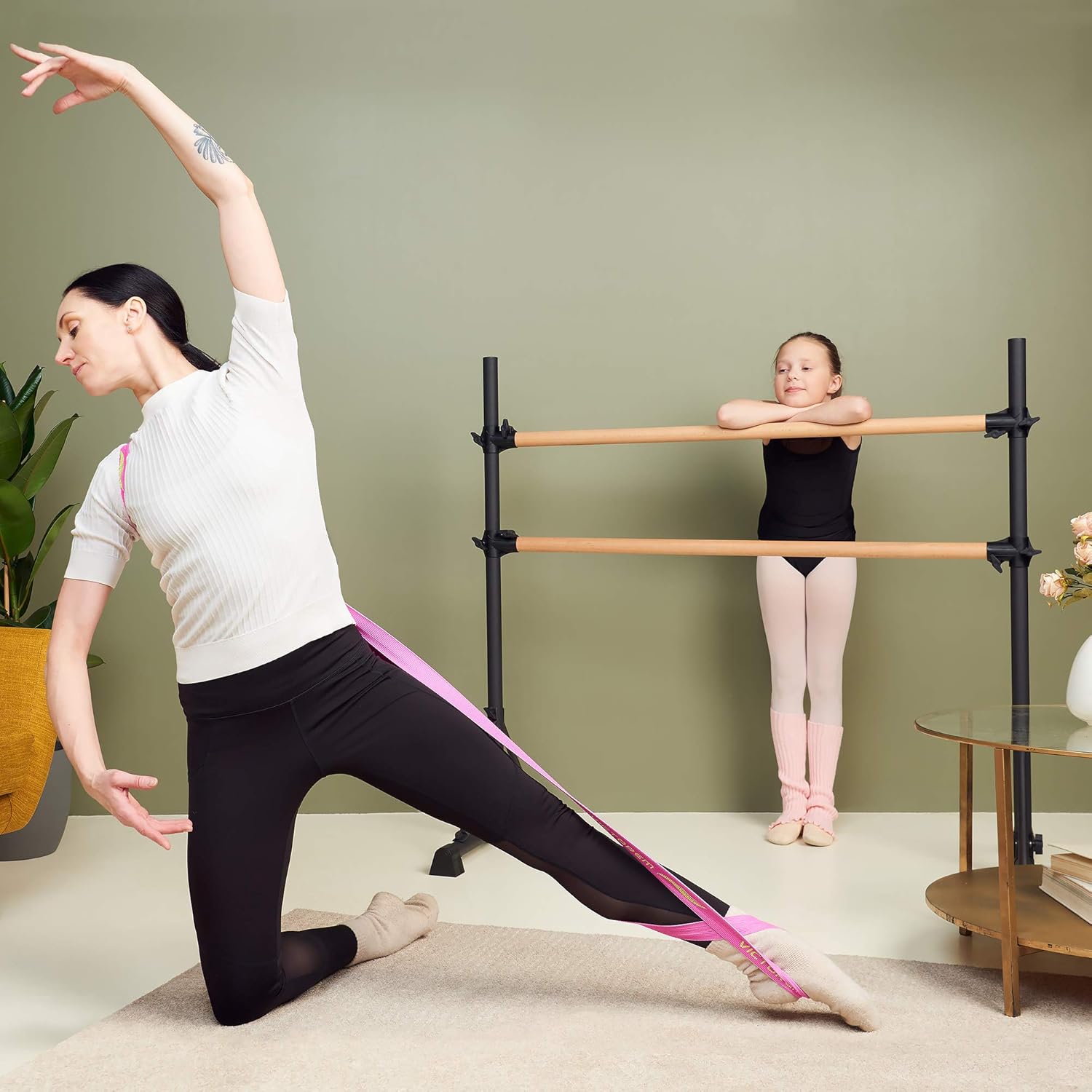 Victorem Portable Ballet Barre for Home - 4 FT. Ballet Bar for Ballet, Dancing or Stretching, Ballet Barres for Adults - Bonus Resistance Band Included : Sports & Outdoors
