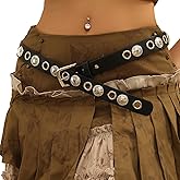NOFIBAF Punk Rock Western Women Fashion PU Leather Belt Studded Leather Belt Ladies Belts for Jeans Dress Punk Belt