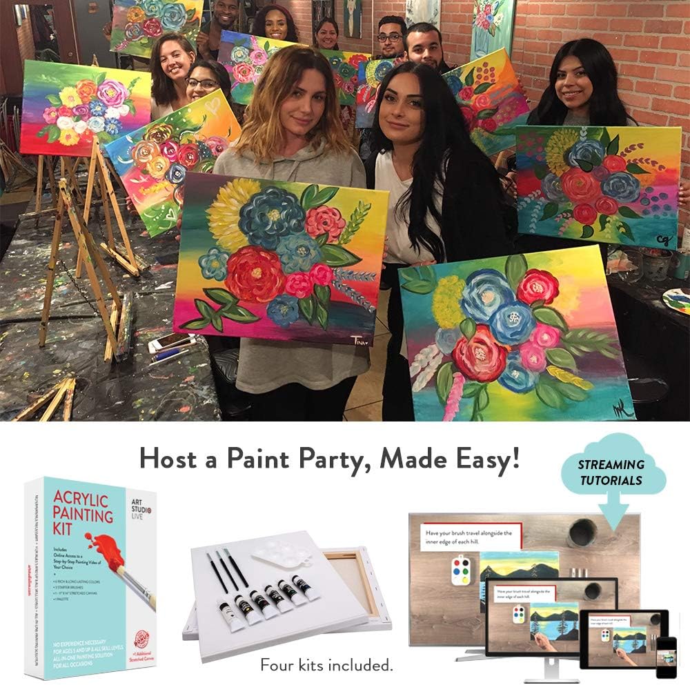 pix Easy Paint Party Pictures paint party experience for 4 from art studio live includes all tools for painting online access to a library of step by step painting videos diy