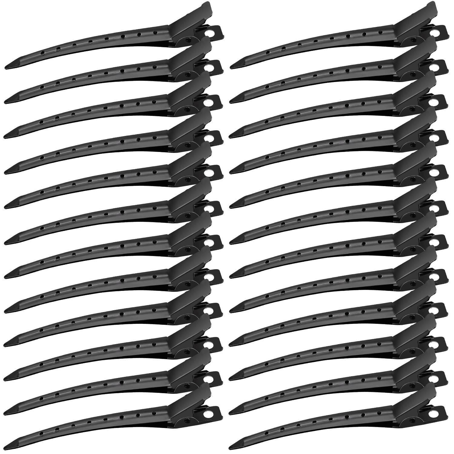 Korintin Pin Curl Clips 24 pcs, Metal Hair Clips for Styling, Hair Sectioning Clip, Hairdressing Clip for Curls for Hair Extensions DIY Hair Accessories (3.50 Inch) — image 1