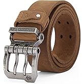 BISON DENIM Men's Belts Leather Dress Genuine Leather Classic Heavy Duty Buckle Belt Casual for Jeans