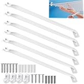 Ojeemii 6PCS 12 inch Wire Shelf Brackets, Heavy Duty Wire Rack Bracket | Epoxy Steel Brackets for Wire Shelves, Rustproof Steel, Anti-Sag Triangular Support, Easy Install for Closet Garage Laundry