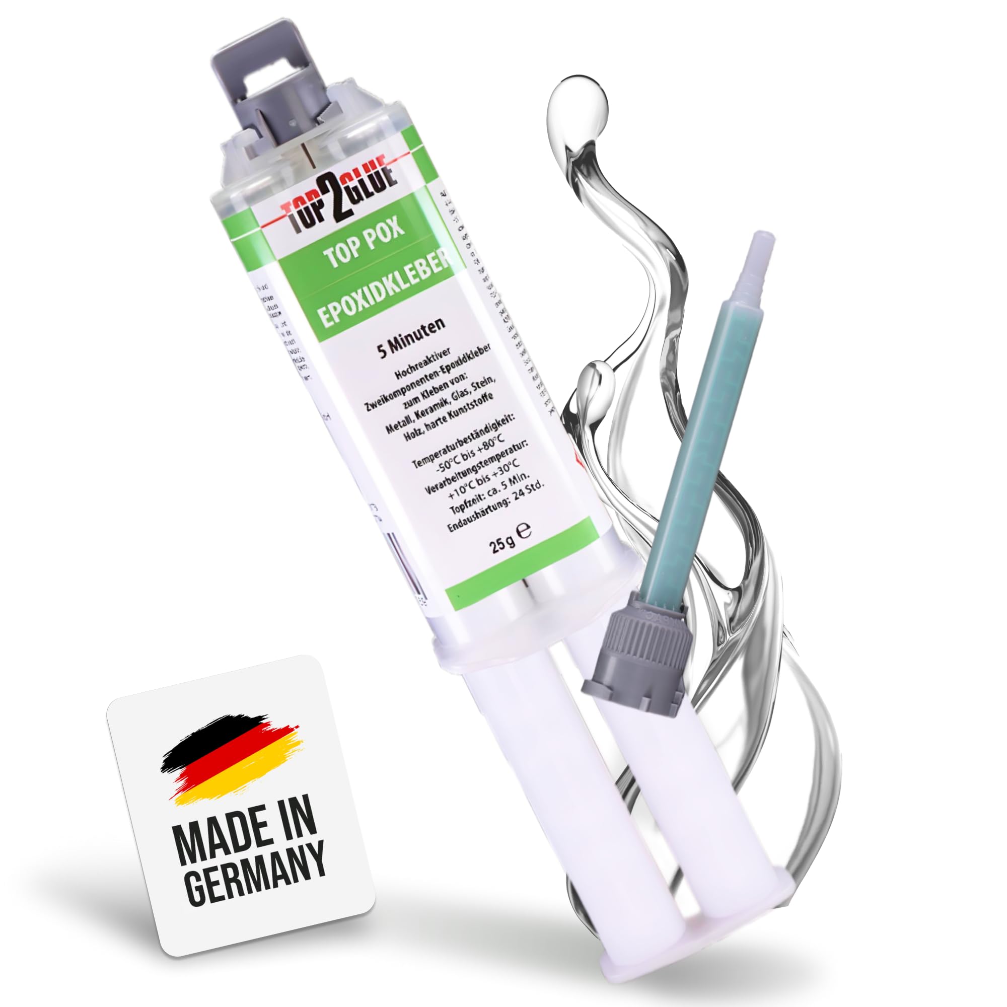 2 Komponenten Kleber extra stark 75g + 10 Düsen - 2K Epoxy Kleber - Epoxidharz mit Härter transparent - Epoxidharz - Alleskleber Kunststoff,Metall, Glas, Stein, Beton, Holz 7