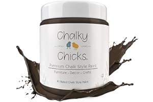 Chalky Chicks Chalk Paint - Chalk Paint for Furniture, Craft Paint, Cabinet Paint, Wood Paint, and Furniture Paint, Spray Paint-Ready for Home Decor - Lava Cake (Dark Brown) 4 Fl Oz (Pack of 1)
