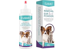 sefudun Dog Ear Cleaner, Dog &Cat Ear Wash Powder, Pet Ear Cleaning Solution Treatment & Controlling Odor for Healthy Ears